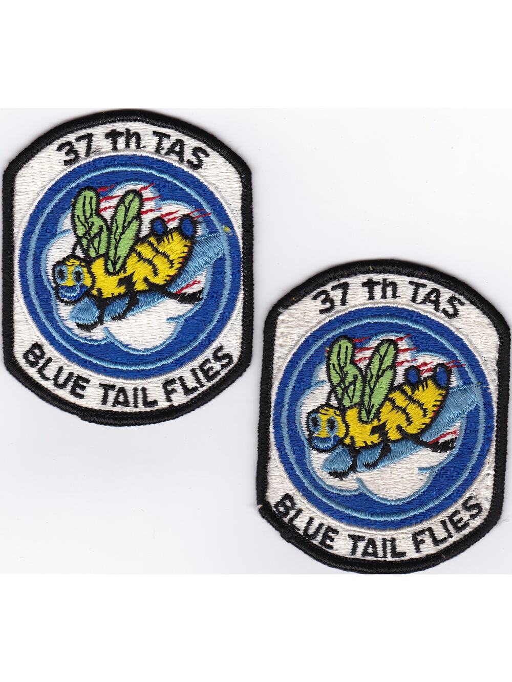 2pc Era US Air Force 37th Tactical Airlift Squadron C-130 Flight Patch Vintage